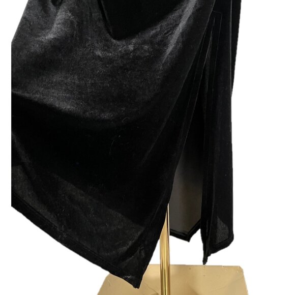 Express Velvet Long Sleeve Ruched Sides Gown Size Small - Picture 3 of 7